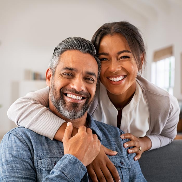 smiling middle aged couple